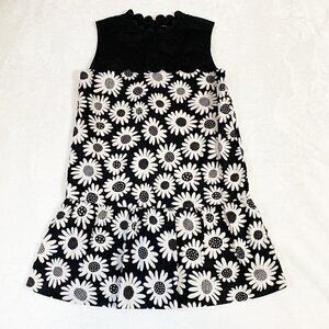 5/$25 Victoria Beckham for Target black white 70s floral lined‎ shift dress